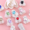 Wholesale Pumpkin carriage heart-shaped crystal alloy rhinestone ball with straight hole