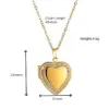 Wholesale Jewelry Sweet Heart Shape Titanium Steel Rhinestones 18K Gold Plated Inlay Locket Necklace