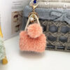 Wholesale Light Luxury Small Chanel Style Mini Bag Style Keychain Cute Plush Pearl Pendant Car Key Chain Hanging Gift