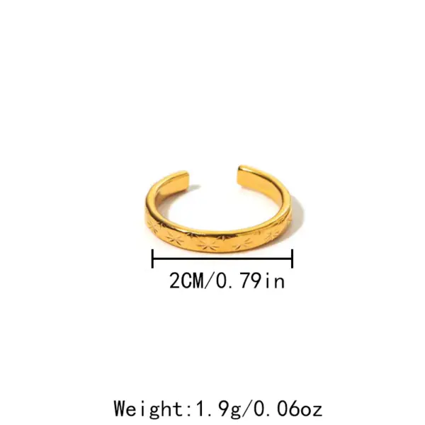 PVD Coated 14K Gold Real Gold Plated Heart Shape Twist 304 Stainless Steel Casual Roman Style Commute Waterproof Non Tarnish Open Rings