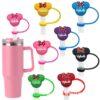 Wholesale Cute Minnie cartoon straw cap 8/10mm creative personality water cup straw plug straw dust cover in stock