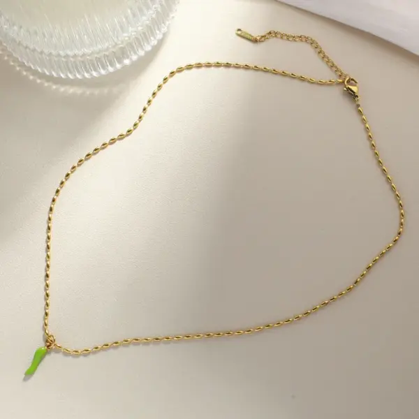 Wholesale Ion Plating (IP) Real Gold Plated Eye Chili Fish 304 Stainless Steel Simple Style Commute Waterproof Non Tarnish Pendant Necklace