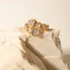 Wholesale Jewelry Classic Style Snake 304 Stainless Steel Zircon 18K Gold Plated Rings