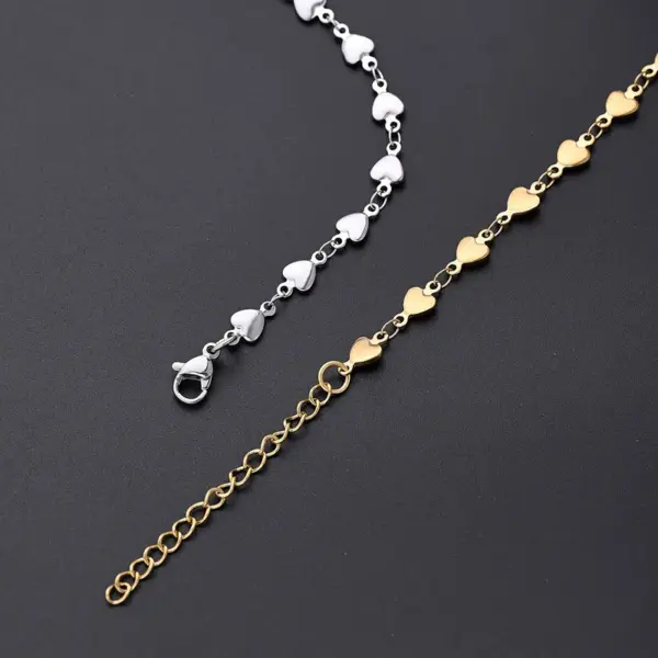 Casual Cute Heart Shape 304 Stainless Steel Gold Plated Bracelets In Bulk