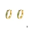 Wholesale Fashion Round Gold Plated Copper Zircon Hoop Earrings