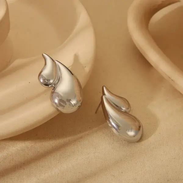 Wholesale 1 Pair Vintage Style Classic Style Water Droplets Mixed Metal Plating 304 Stainless Steel 18K Gold Plated Ear Studs