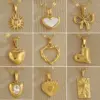 Wholesale Ion Plating (IP) 18K Gold Plated 18K Gold Sun Heart Shape Bow Knot 201 Stainless Steel 304 Stainless Steel Simple Style Classic Style 201 Stainless Steel Pendant Necklace