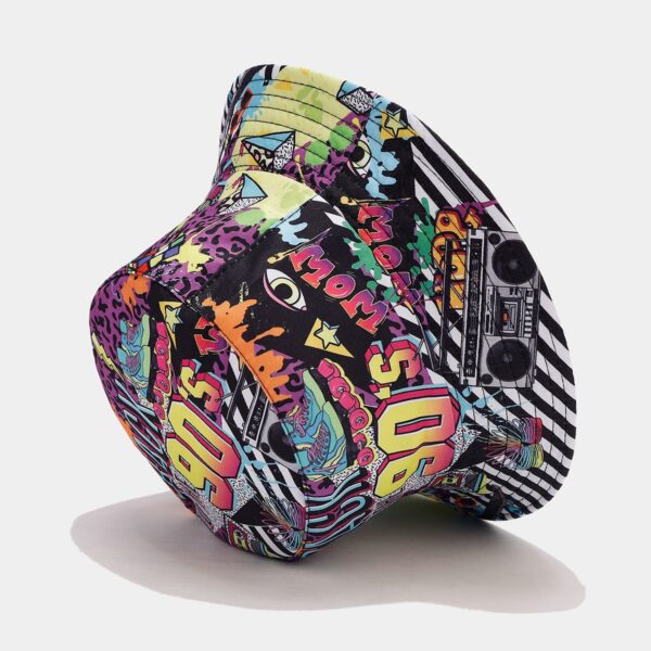 Wholesale European and American Nostalgic Classic 80 90Party Pie Bucket Hat for Men and Women Fashion Positioning Graffiti Double-Sided Basin Hat Trendy