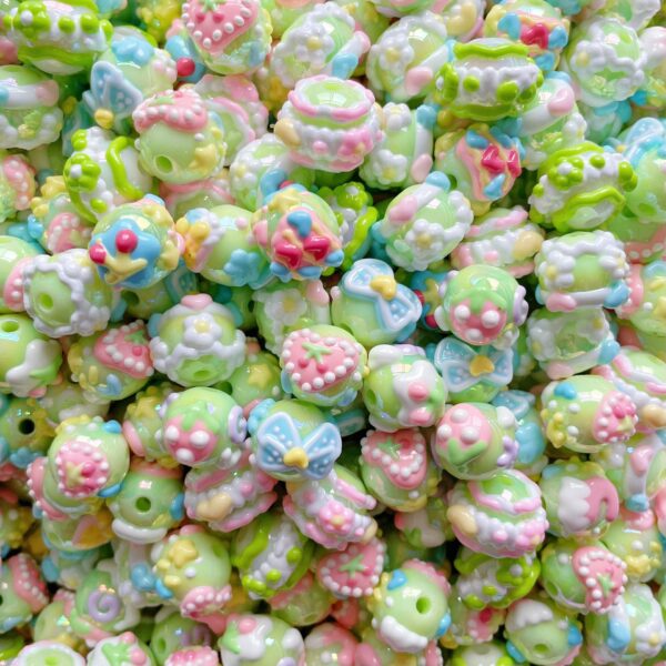 Wholesale Green Love Flower Beads