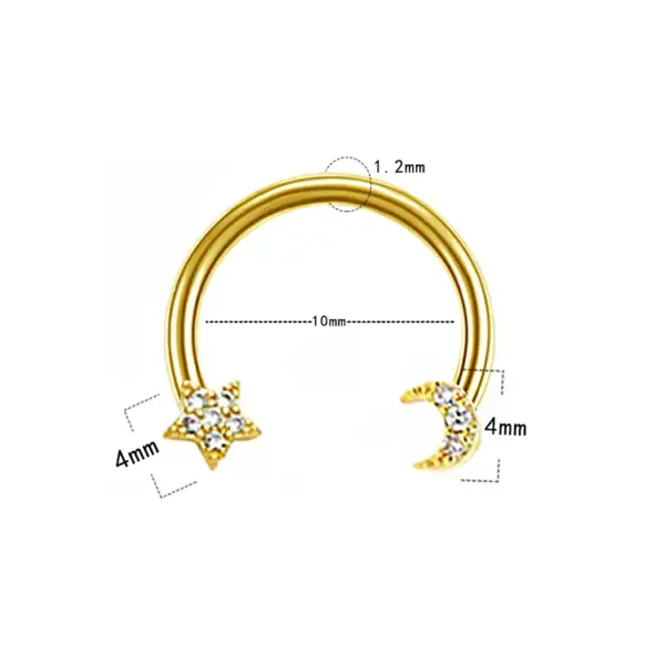 Wholesale 1 Piece Nose Rings & Studs Casual Star Flower Stainless Steel Copper Rhinestones Zircon