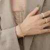 Wholesale PVD Coated Real Gold Plated 18K Gold Geometric 304 Stainless Steel Fashion Waterproof Non Tarnish 304 Stainless Steel Bracelets