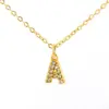 Wholesale PVD Coated 18K Gold Plated Letter Titanium Steel Simple Style Classic Style Waterproof Non Tarnish Titanium Steel Pendant Necklace