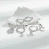 Wholesale Fashion Geometric Copper Earrings Plating Zircon Copper Earrings 3 Pairs
