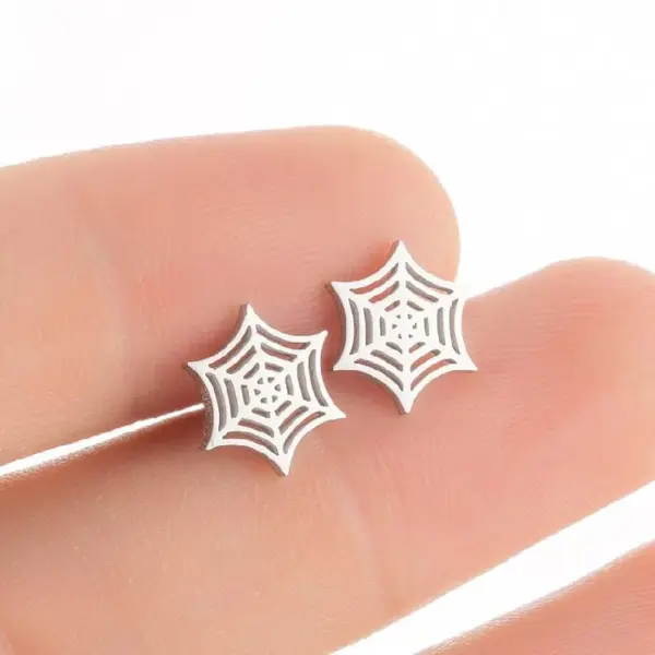 PVD Coated 18K Gold Real Gold Plated Web Titanium Steel Fashion Waterproof Non Tarnish Ear Studs
