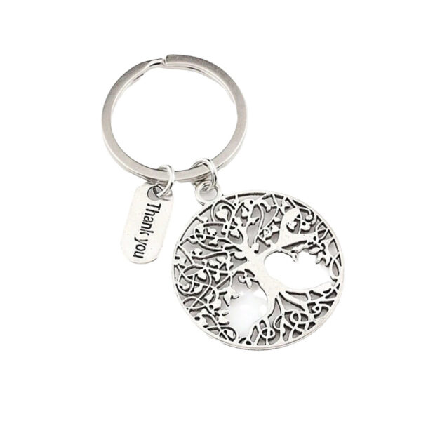 Wholesale Fashion vintage life tree thankyou pendant keychain gift handmade party souvenir jewelry