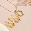 304 Stainless Steel Irregular Electroplating PVD Coated 18K Gold Plated Imitation Gold Casual Exaggerated Streetwear Twisted Rope Chain Gold Earrings Necklace Jewelry Set