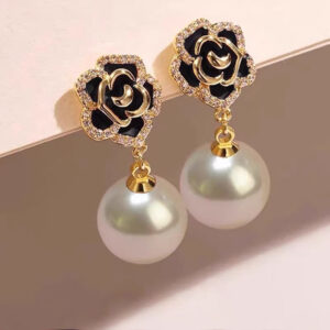 Simple white earrings