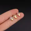 316L Stainless Steel Copper Zircon Ear Cartilage Rings & Studs Flower Waterproof Non Tarnish Surgical Steel Women'S