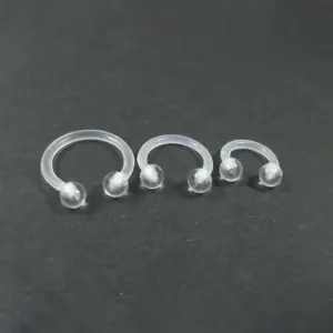 Transparent Round Nose Ring / 1.2x10x3mm