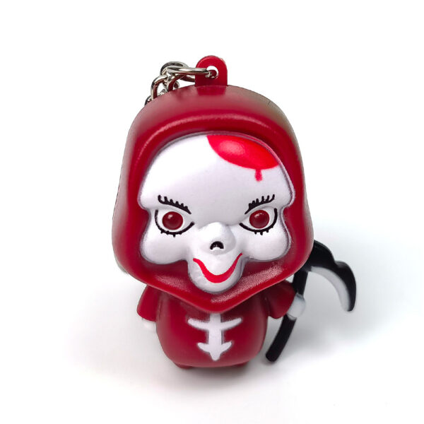 Wholesale Death glowing sound horror Ghost April Fool's Day creative car keychain schoolbag pendant couple small gift