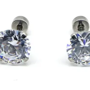 3mm/8mm Steel Color with White Zirconium Set