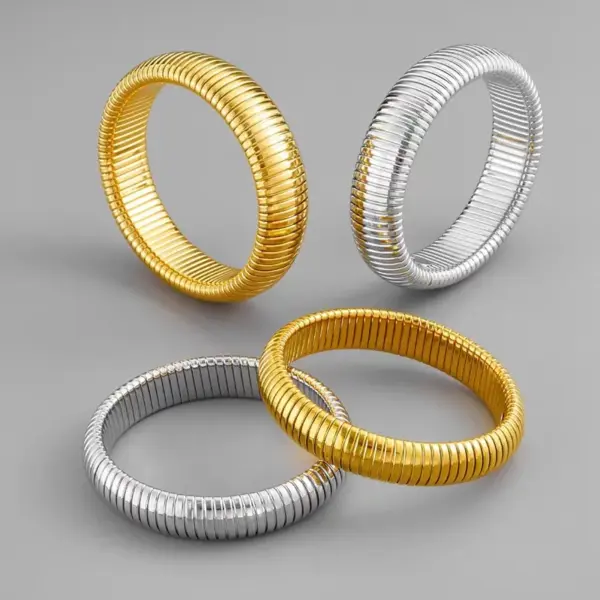 Wholesale Simple Style Solid Color Titanium Steel Plating Gold Plated Bangle