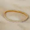 304 Stainless Steel Colorful PVD Coated Zircon 18K Gold Plated Real Gold Plated Simple Style Waterproof Non Tarnish Plating Inlay White Blue Gold Bracelets