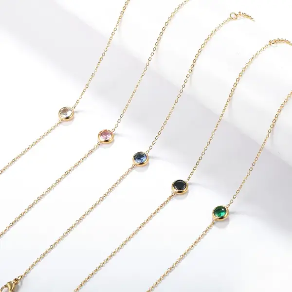 Vacuum Plating Real Gold Plated Round 304 Stainless Steel Elegant Simple Style Waterproof Non Tarnish 304 Stainless Steel Bracelets