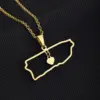 Water Plating 18K Gold Plated Map Heart Shape Stainless Steel Casual Simple Style 304 Stainless Steel Pendant Necklace Long Necklace