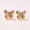Wholesale 1 Pair Simple Style Water Droplets Heart Shape Butterfly 304 Stainless Steel Imitation Gold Electroplating Ear Studs