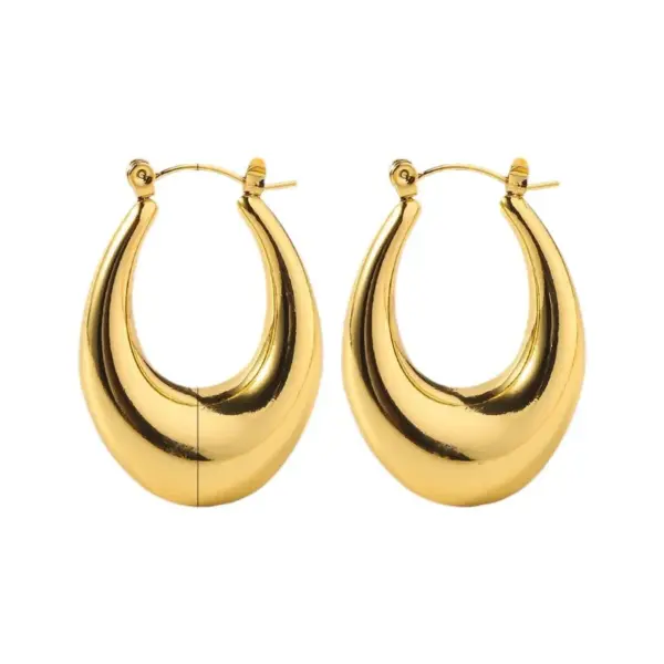 1 Pair Simple Style Commute Geometric Heart Shape Plating Titanium Steel Drop Earrings Earrings Ear Studs