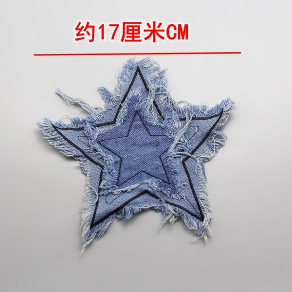 Wholesale New Denim Star Butterfly Love Cloth Sticker Patch Embroidered Pieces Cloth Sticker Clothing Bag Hand-stitched Decorative Cloth Sticker