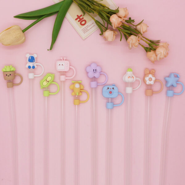 Wholesale Cross-Border Amazon 8-10mm Pvc Soft Rubber Environmentally Friendly Straw Cap Suitable for Straw Cup Dustproof Straw Plug