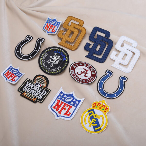 Wholesale Embroidered Cloth Stickers Adhesive Back Sports Embroidered Cloth Stickers