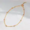 Wholesale Heart 304 Stainless Steel Titanium Steel Waterproof Non Tarnish No Inlaid PVD Coated Real Gold Plated 18K Gold Rose Gold Plated Unisex Anklet