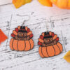Wholesale Cross-Border New Autumn Harvest Thanksgiving Turkey Pumpkin Funny Pendant Earrings Wooden Double-Sided Earrings Gift