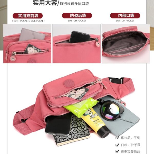 Wholesale Women's casual crossbody waist bag outdoor fashion all-match shoulder waist bag Korean style trendy multi-layer travel portable bag