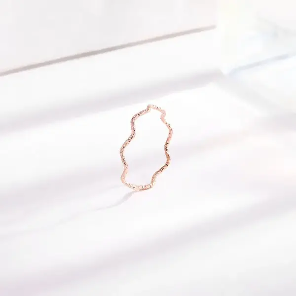 Wholesale Vacuum Plating Real Gold Plated 18K Gold Solid Color 304 Stainless Steel Glam Luxurious Solid Color Waterproof Non Tarnish Rings