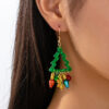 Wholesale Christmas tree bell beaded snowman earrings