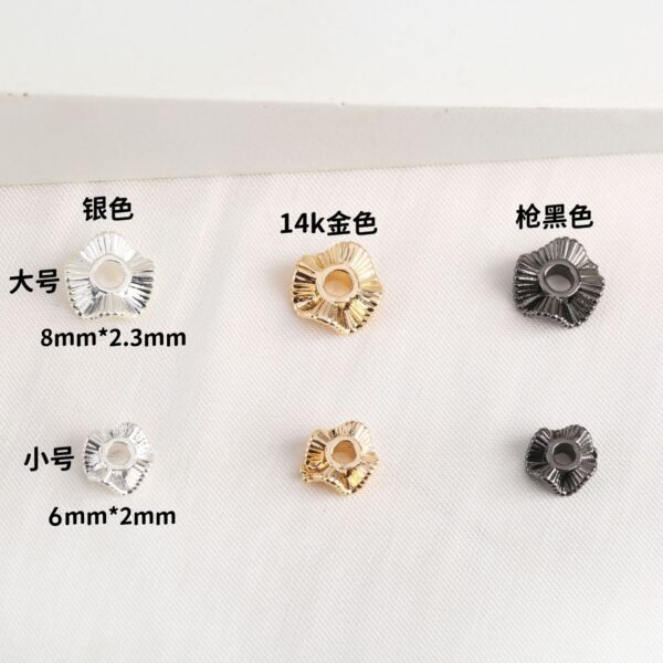 Wholesale 14K Gold-filled Color-preserving Wavy Lace Spacer Spacer Spacer Beads diy Handmade Bracelet NecKlace Beaded String Jewelry Accessories