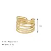 Wholesale PVD Coated Real Gold Plated 18K Gold Solid Color 304 Stainless Steel Classic Style Waterproof Non Tarnish Open Ring