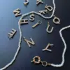 Wholesale Jewelry Fashion Letter Imitation Pearl Freshwater Pearl Copper Necklace