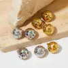 Wholesale PVD Coated Real Gold Plated 16K Gold White Gold Plated Gold Plating Geometric 304 Stainless Steel Simple Style Classic Style Waterproof Non Tarnish Ear Studs