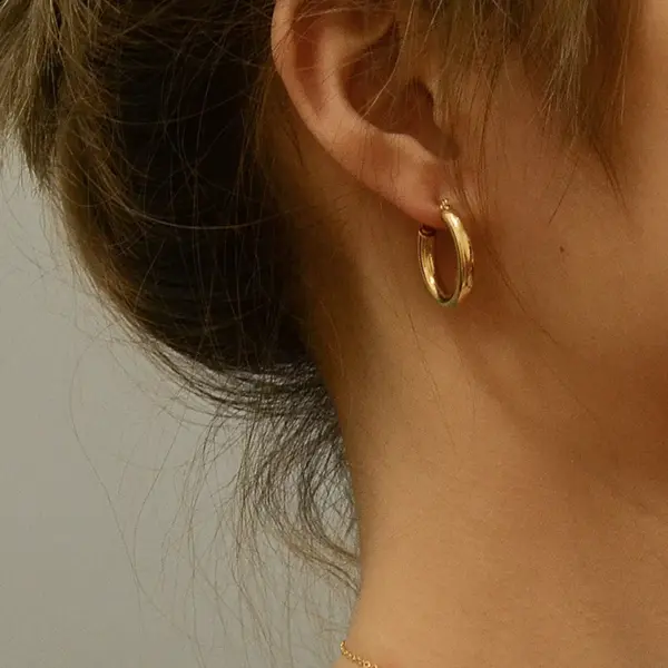 PVD Coated Real Gold Plated 18K Gold Geometric 304 Stainless Steel Fashion Waterproof Non Tarnish Earrings