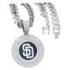 oly-c724cf17c356c9540e95d2b1ef5c4a25 Wholesale Accessories Fashion Colorful Oil Dripping Baseball Team Padres Pendant Necklace Men's Hip-Hop Full Diamond Cuban Chain