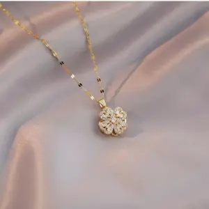 X0026 Gold Heart Rotating Necklace [Pendant Included]