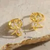 Wholesale 1 Pair Luxurious Romantic Artistic Butterfly Bow Knot Inlay 304 Stainless Steel Zircon Ear Studs