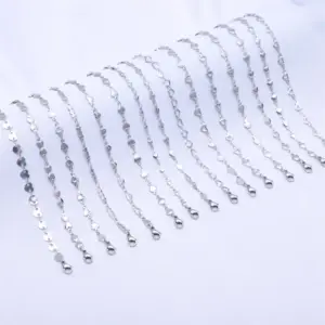 Wholesale 316L Stainless Steel Geometric Waterproof Non Tarnish Surgical Steel IG Style Simple Style Chain Bracelet Chain Necklace Anklet For Unisex