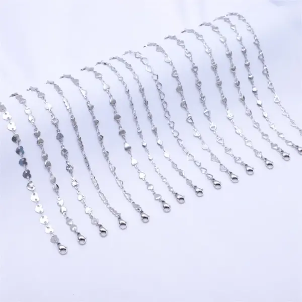 Wholesale 316L Stainless Steel Geometric Waterproof Non Tarnish Surgical Steel IG Style Simple Style Chain Bracelet Chain Necklace Anklet For Unisex