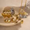 Wholesale Jewelry IG Style Heart Shape 304 Stainless Steel PVD Coated Plating Earrings Necklace